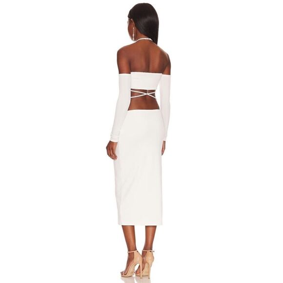 NWT Not Yours To Keep Nikki Strappy Cut-Out White MIDI Dress Small Revolve - Picture 9 of 14
